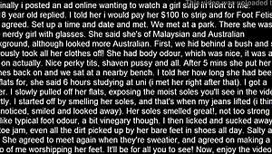 whoa my first sniff of that malaysian girl's stinky feet outdoors 😍👣