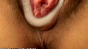 Asian teen gropes raw hairy pussy toys