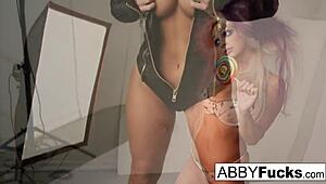 A Musical Tease Turns Photoshoot with Abigail Mac's Big Tits and Ass