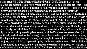 whoa my first sniff of that malaysian girl's stinky feet outdoors 😍👣