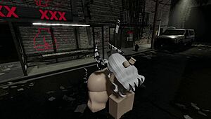 Girlfriend, your futanari dick is wrecking my ass on this street!