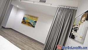 stepsis teen blonde gets spunked on big interracial monster cock after amateur masturbation