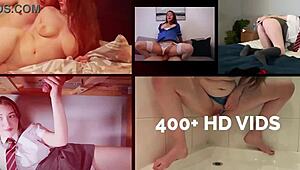 those two british 18yo college sluts suck cock together then swap the hot cum load