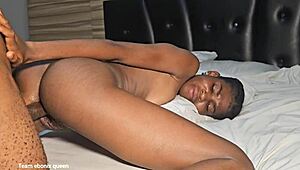 19yo squirter rides old tinder mate's big black cock missionary to explosive finish