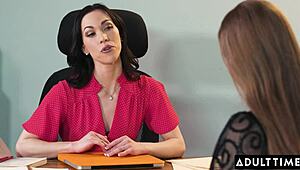 office babe erin everheart rims and licks diana grace's ass to convert her to lesbian fun