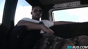 Amateur braces babe Chichi Medina amazing ass fucked on 305 bus