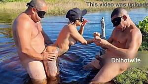 dhihotwife slut takes two cocks rio public fat latina ass