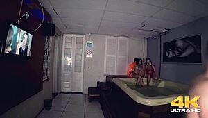 sauna turns into monster cock big tits blowjob frenzy