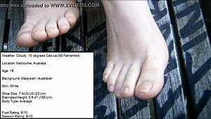 whoa my first sniff of that malaysian girl's stinky feet outdoors 😍👣