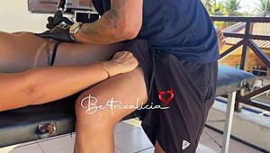 hey i paid for her tattoo with my skinny latina friend's tight sexy pussy what a crazy deal