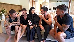 Arab virgin gangbanged by four guys 😱 double penetration and deepthroats everywhere!!