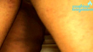 ebony big ass schoolgirl bends over for classmate's hardcore shaved pussy pounding