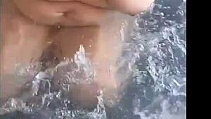 mature bbw granny soaks bath then squirts wildly from horny fingering