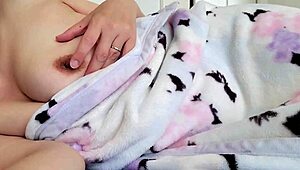 Japanese wife masturbates solo on bed fingers deep in wet pussy