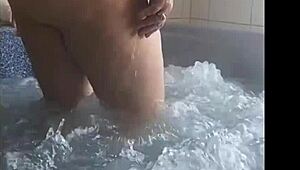 mature bbw granny soaks bath then squirts wildly from horny fingering