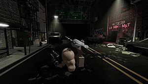 Girlfriend, your futanari dick is wrecking my ass on this street!
