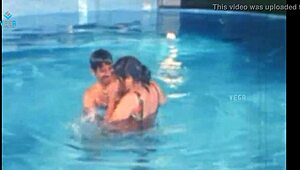 damn, this hot unmarried couple fucks hard by the pool!