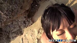 megumi haruka strips fast deepthroats cock then gets pounded hard