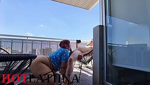 Whoa, watch this big-ass Argentinian girlfriend ride a stranger's cock doggystyle on New Year's!