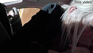 flashing at party then sucking stranger's cock outdoors