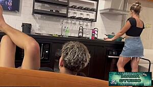 i fucked my naughty stepmom so she wouldn't tell dad about my porn habit at dinner