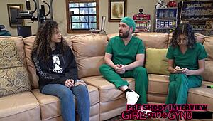 a second opinion on mara luv's shaved pussy tits and latex glove fetish backstage close-up