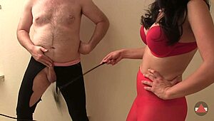 Bloke earns milf's cumshot reward with footjob tease