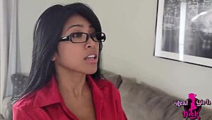 i couldn't resist my hot brunette student's tight pussy after class - ember snow