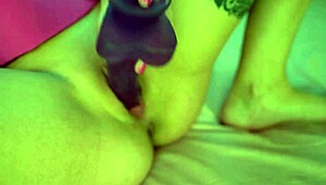 A cute russian beauty in pink dress rides cock romantically to cumshot