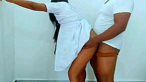 afterschool couple launches into wild homemade fuck with pussy riding and tits bouncing