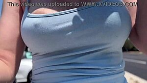 artemisia love struts outdoors braless and super horny 🔥👙