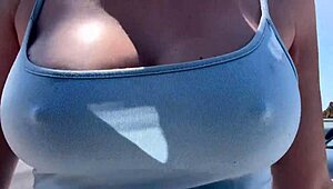 artemisia love struts outdoors braless and super horny 🔥👙