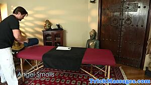 Ever wonder how her masseur pleasures that lovely glam beauty in hidden cam massage?
