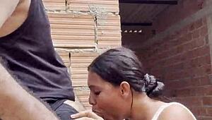 Colombian Housewife Fucked Risky in Public Walks Street Dripping Cum