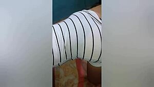 Latina Stepmom Sneaks Cock Ride Hiding from Husband