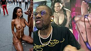 cum-covered ebony slut double penetrated publicly pov dildo tease