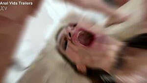 Adreena Winters Squirt-Filled 4on1 Double Anal Gaping Cum Swallow Mess