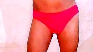 pakistani shemale kinner strips teases dances naked then rides huge dildo