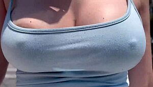artemisia love struts outdoors braless and super horny 🔥👙