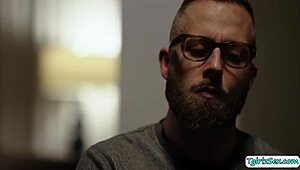 hey busty tgirl eva paradis trades blowjob for bareback ass fuck