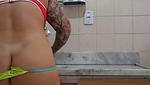 Thick cock rams my wet pussy while I wash dishes bent over sink.