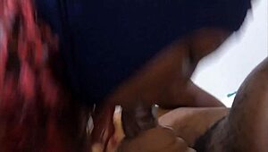 Mind-blowing ebony ski mask slut gives sloppy deepthroat cum swallow? 