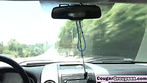 Suggestive cougars tease thrills in playful group escapade