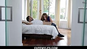 hot milf sneaks away from husband for stepson fun