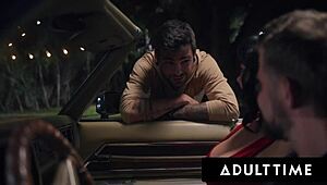 god, little puck's big tits get pounded doggystyle in parking lot while cuck hubby watches!