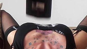 Slave Gags on Rough Face Fuck Spitting Deepthroat