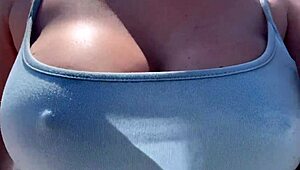 artemisia love struts outdoors braless and super horny 🔥👙