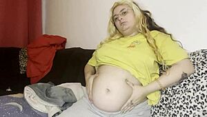 swollen belly massage leads to wild couch burping frenzy