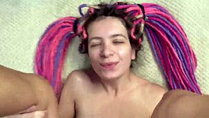 damn this alternative teen's big pussy lips quiver in pov missionary as i cum on her ponytail face after dirty talk