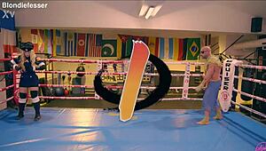 Cosplay Street Fighter Blondie Fesser as Kolin Oiled Anal Doggystyle Huge Tits Assfucking